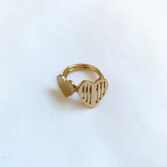 VINTAGE | STACKABLE GOLD HEART RINGS - Picture 1 of 8